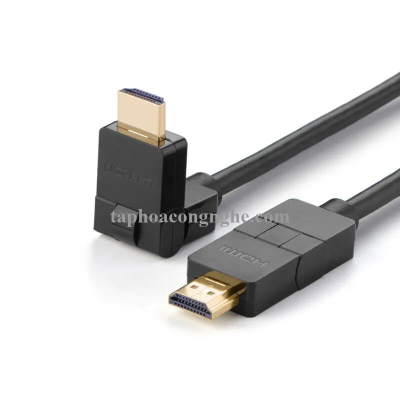 Ugreen 10127 3M màu đen Cáp tín hiệu HDMI đầu xoay 180 độ cao cấp HD105 30010127